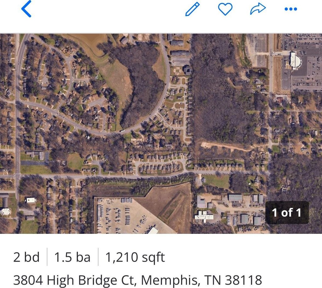 3804 High Bridge Ct, Memphis, TN 38118 - aerial view of property's location