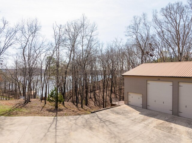 view of garage