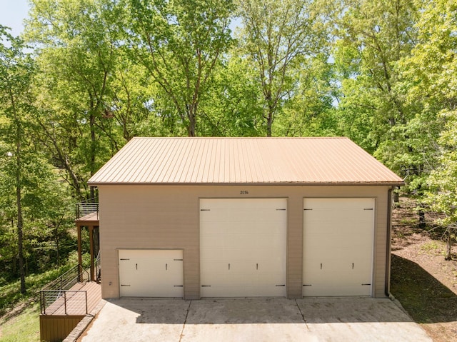 view of garage