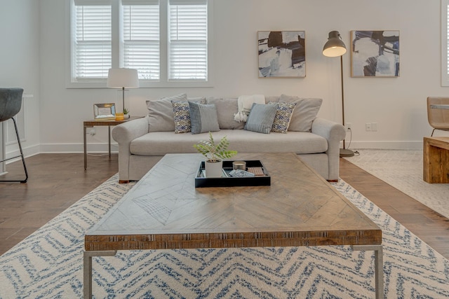 living room featuring hardwood / wood-style floors