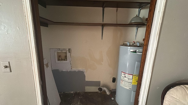 utility room with water heater