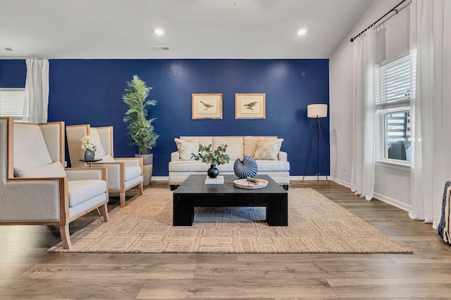 living room featuring hardwood / wood-style floors