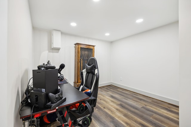 office space featuring hardwood / wood-style flooring