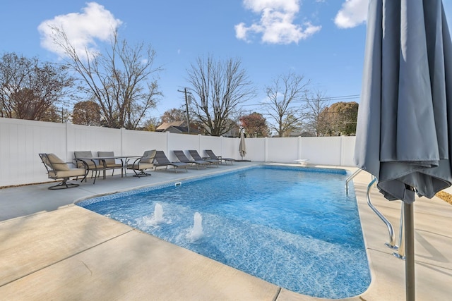 view of pool featuring a patio