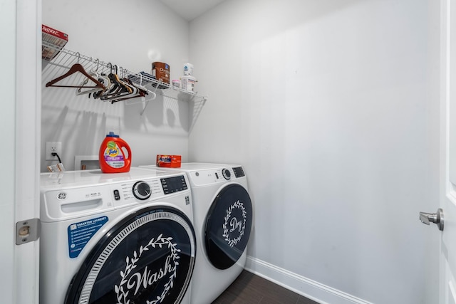 laundry area with washer and dryer