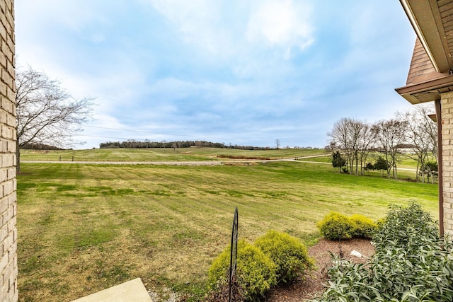 view of yard with a rural view