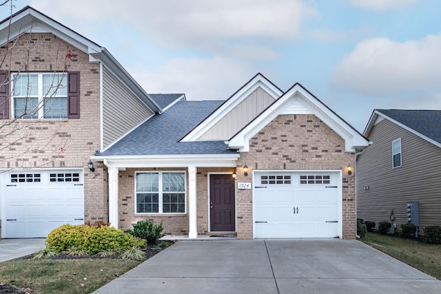 view of front of property featuring a garage