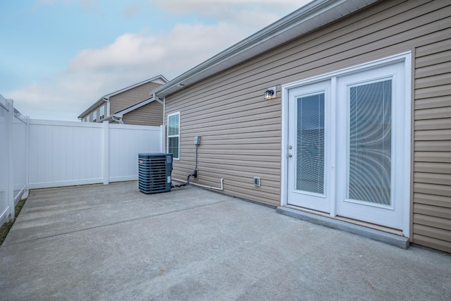 view of patio featuring central AC