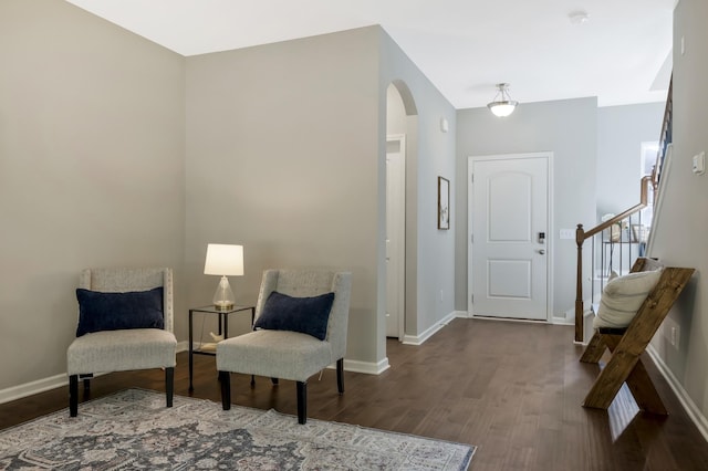 sitting room featuring wood-type flooring