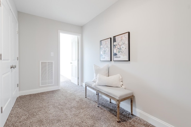 sitting room featuring carpet