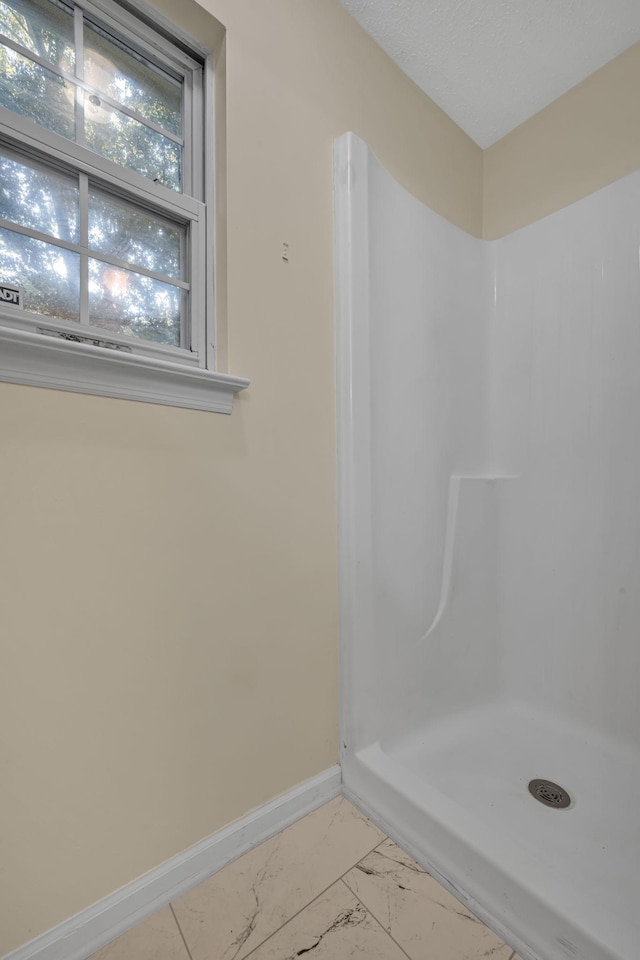 bathroom featuring walk in shower