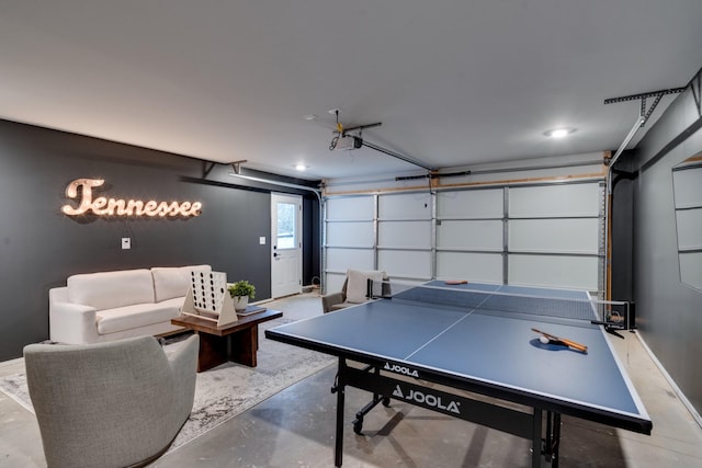 playroom with concrete flooring