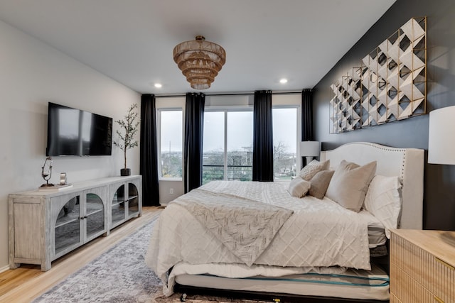 bedroom featuring light hardwood / wood-style floors