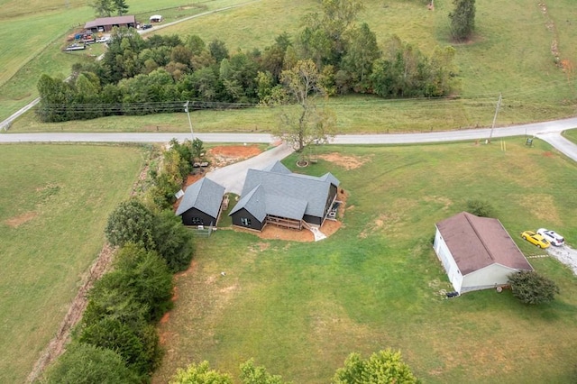 aerial view featuring a rural view