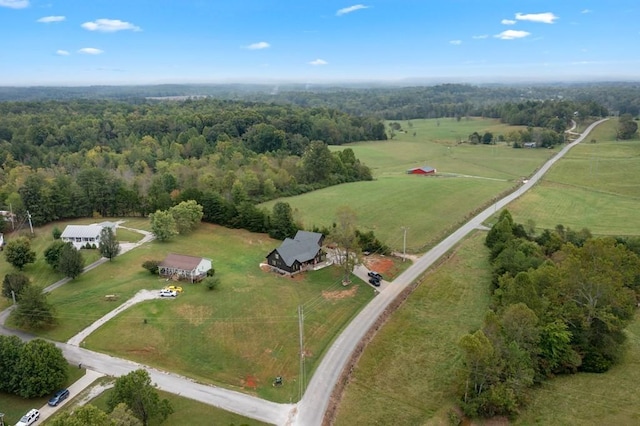 drone / aerial view featuring a rural view