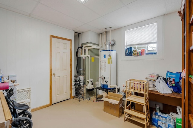 utility room featuring gas water heater