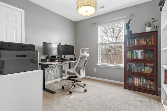 view of carpeted office