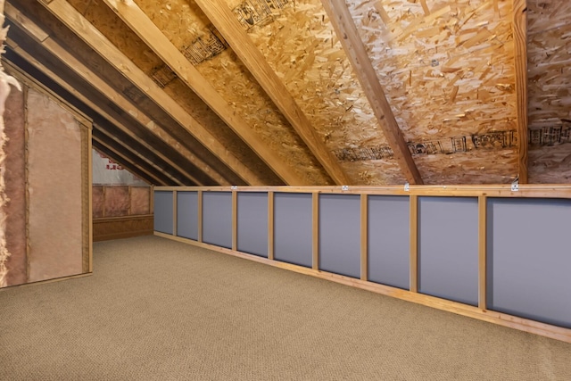 view of unfinished attic