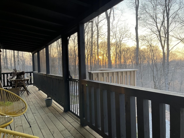 view of deck at dusk