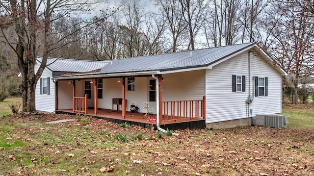 view of front of home with central AC