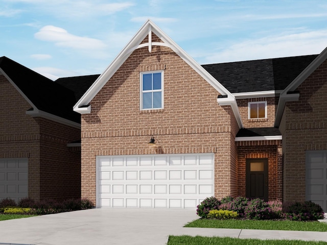 view of front of home with a garage