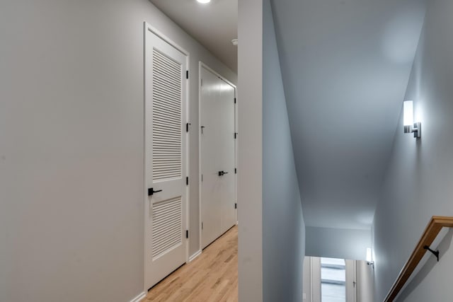 corridor featuring light hardwood / wood-style floors