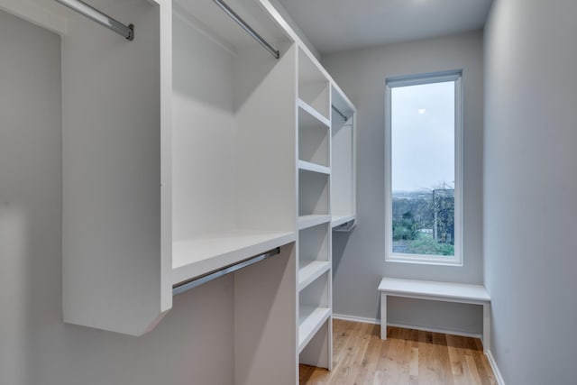 walk in closet featuring light wood-type flooring