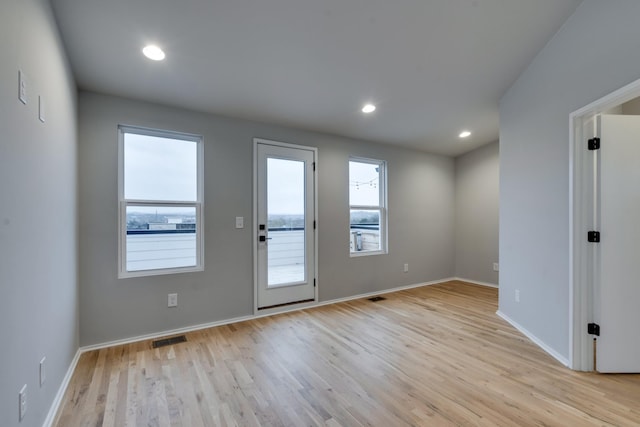 doorway featuring light wood-type flooring