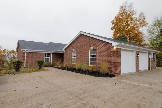 exterior space with a garage