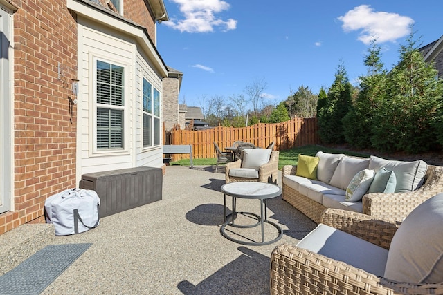 view of patio / terrace featuring an outdoor hangout area