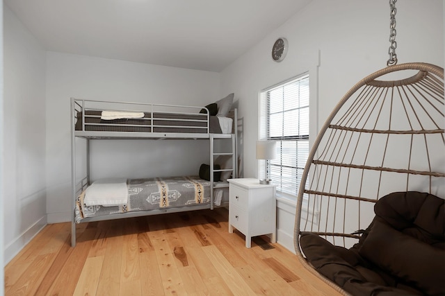 bedroom featuring light hardwood / wood-style floors