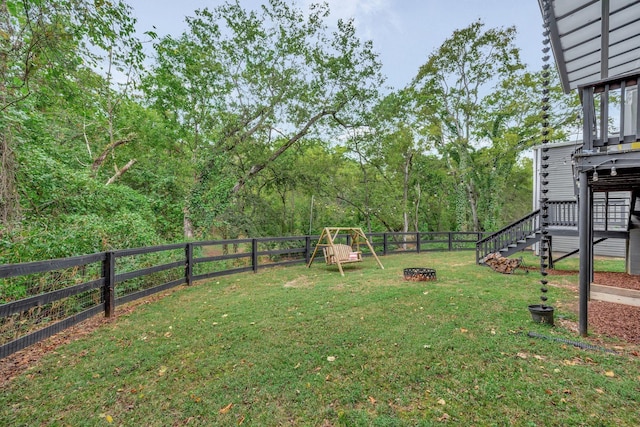 view of yard featuring a playground