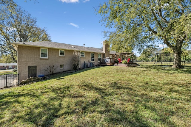 exterior space featuring a deck and central AC