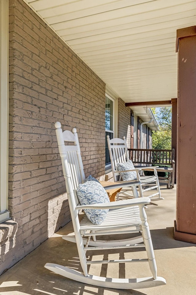 view of patio with a porch