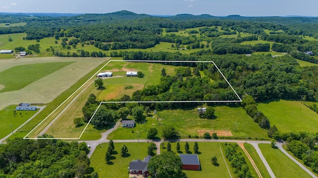 bird's eye view with a rural view