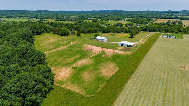 aerial view with a rural view