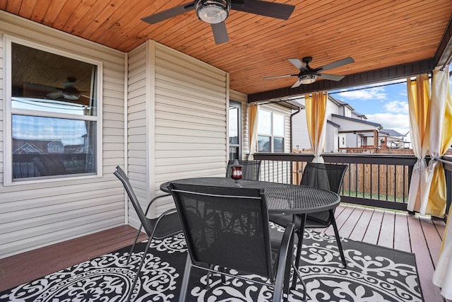 deck with ceiling fan