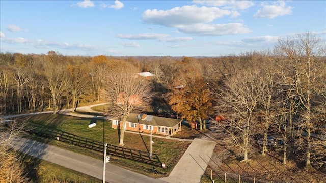 aerial view with a rural view