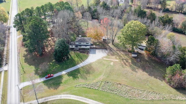 drone / aerial view featuring a rural view