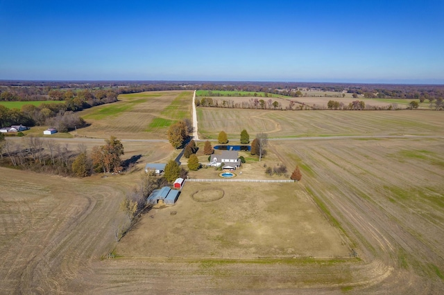 bird's eye view featuring a rural view