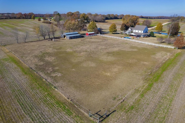 drone / aerial view with a rural view