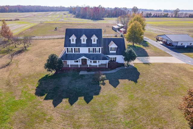 drone / aerial view featuring a rural view