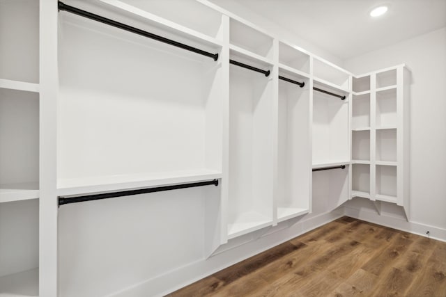 spacious closet with hardwood / wood-style floors