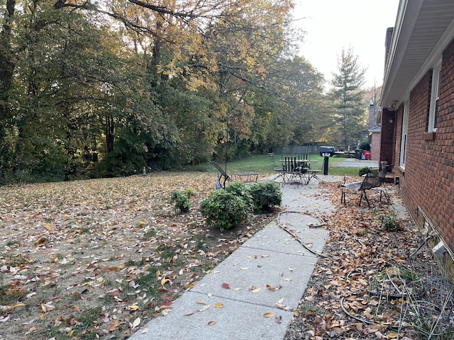 view of yard with a patio