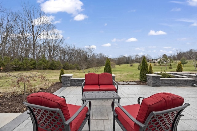 view of patio / terrace with an outdoor living space