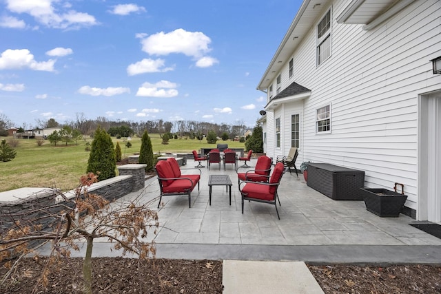 view of patio with an outdoor living space