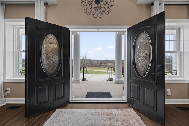 entryway featuring dark hardwood / wood-style flooring