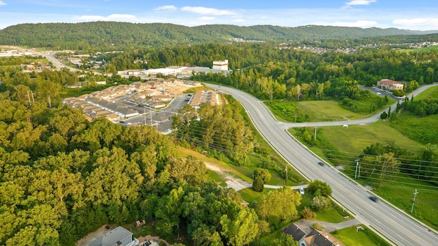 drone / aerial view with a mountain view