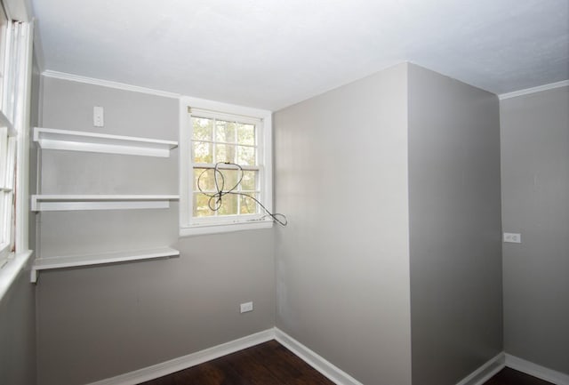 spare room featuring dark hardwood / wood-style floors