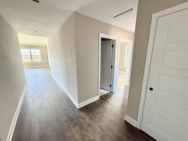 hall featuring dark hardwood / wood-style floors